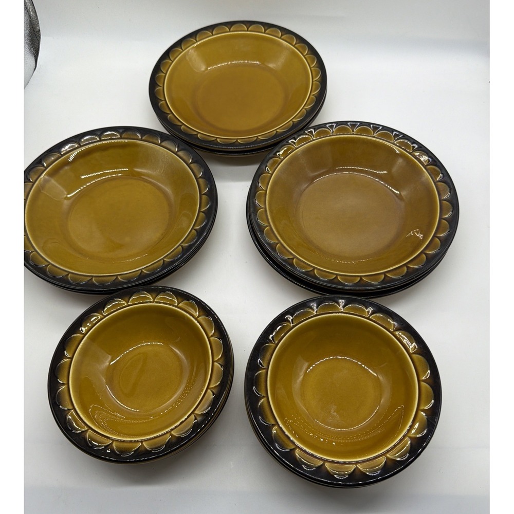 Sheffield Sundown Pattern Bowls Set‎ of 13 , Rim Soup Bowls And Berry Bowls